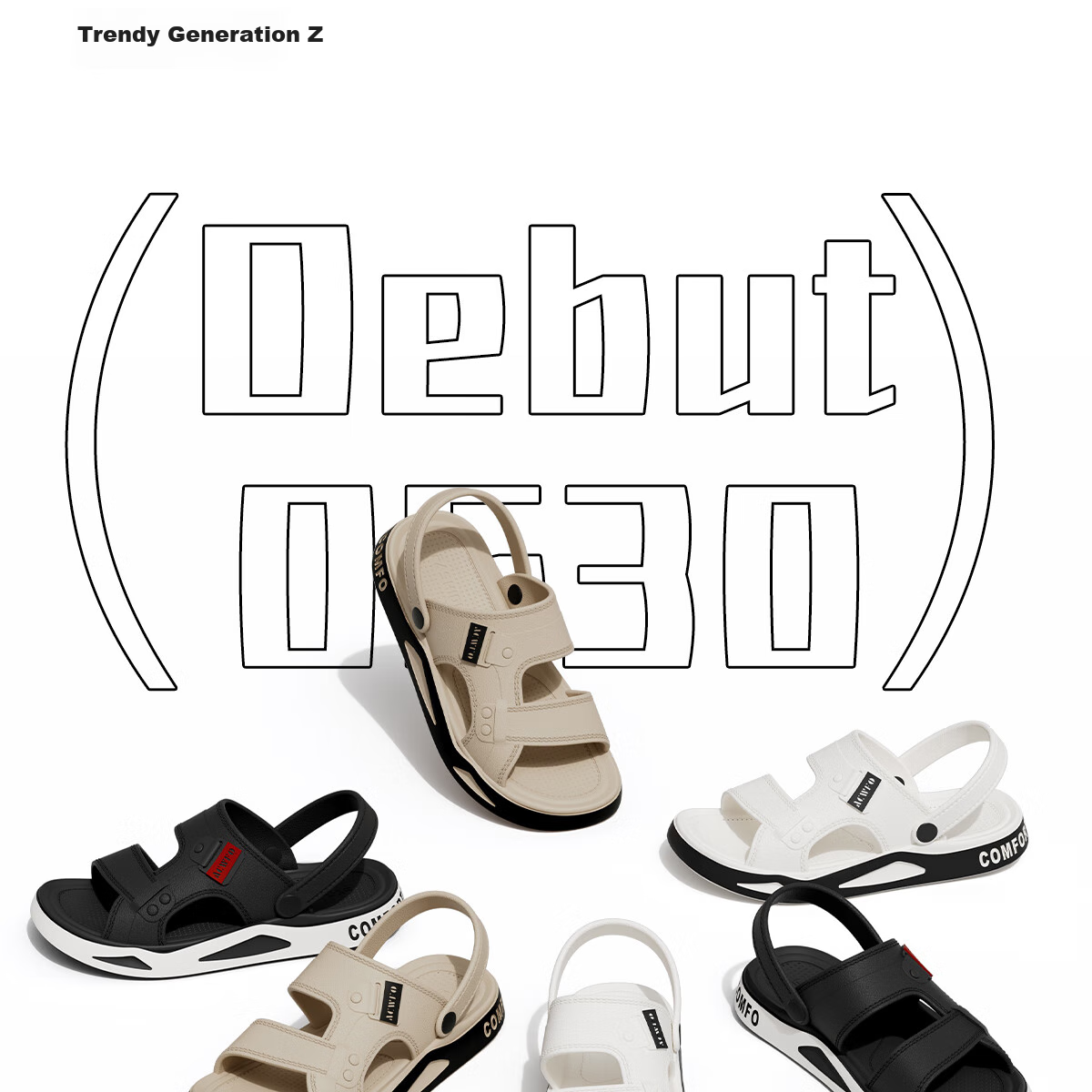 TZLDN Men's Sandals 2026, Antibacterial New Style, High-End Feel, Summer Sports Driving Beach EVA Soft Sole Slippers for Me 8