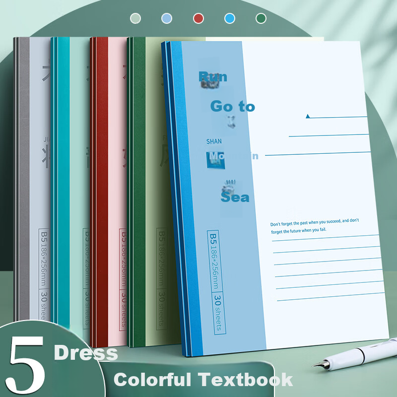 Faramon , 5-Pack B5/30 Sheets Wirebound Soft Cover Notebooks, Meeting Minutes Books, Work Journals, Office Stationery Supplies