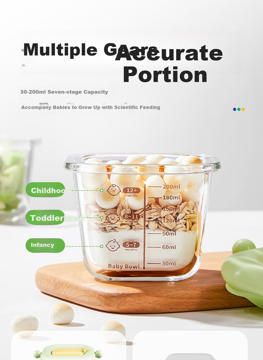 PLODON Silicone Food Storage Containers with Compartments, Baby Food Freezer Trays, Infant Food Storage Organizer with Individual Ice Cube Trays 10