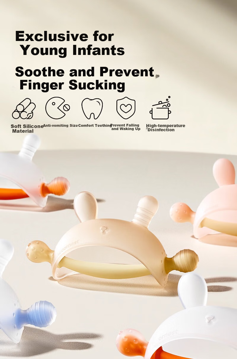 Scoornest Baby Teething Toy Mushroom Teether for 0-6 Months Old Infants, Anti-Thumb Sucking, Soothing Water Boiled Teether 1