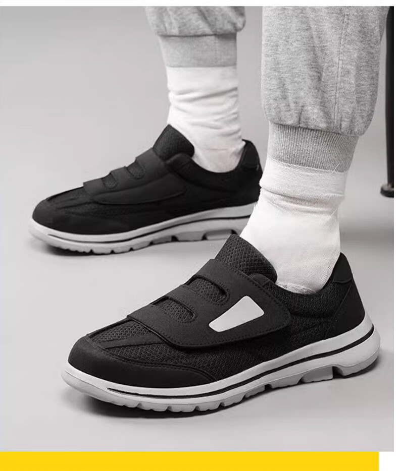 FOOTOPPO Velcro Wide Fit Shoes for Men, Breathable, Pressure-Relief, Non-Slip Elderly Shoes for Swollen and Wide Feet 11