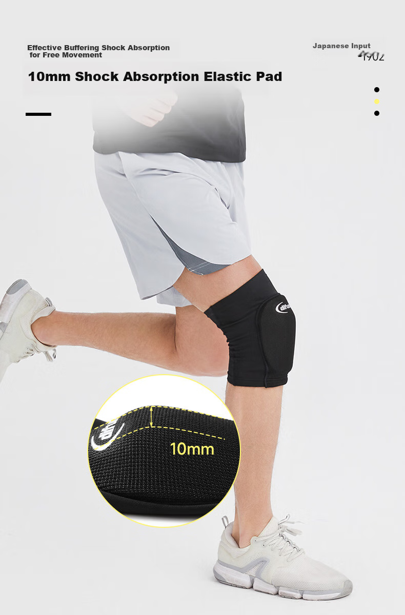 D&M Ultra-Light Wear-Resistant Sports Knee Pads with Padding, Meniscus Protection for Running, Basketball, Volleyball, Soccer, Imported from Japan, Black, One Piece 5