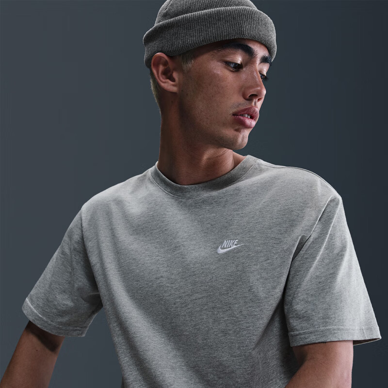 NIKE Men's Short-Sleeve T-Shirt, Knitted Collarless, Sports Casual, Comfortable Versatile FV0376-133 White L 3