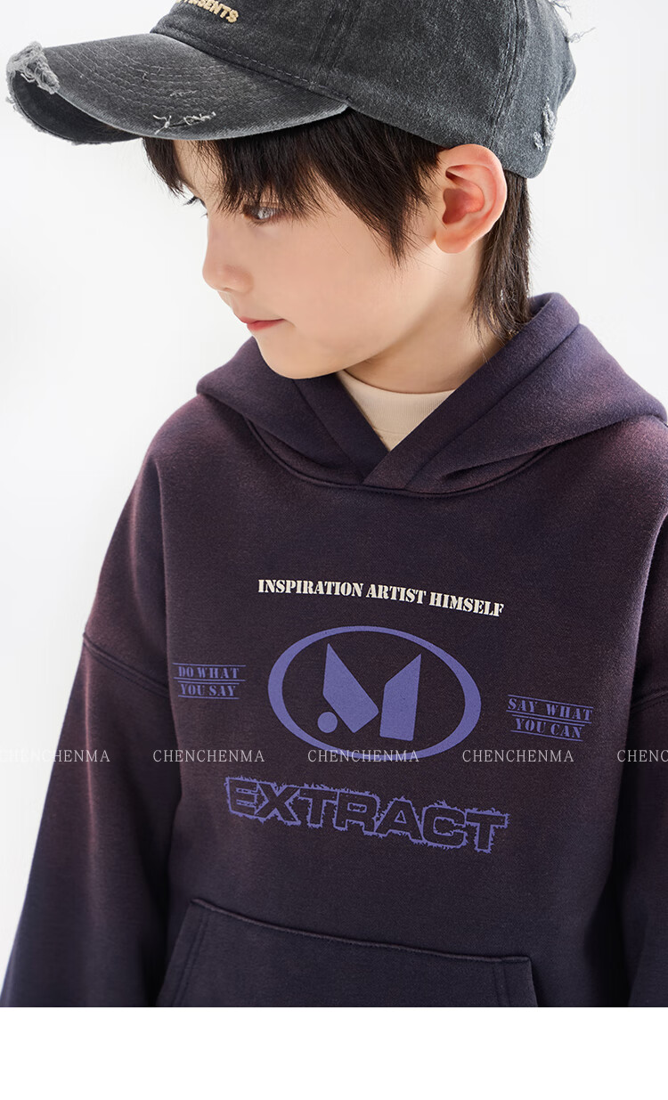 Chenchen Mom Gradient Parent-Child Gradient Color Hooded Fleece Sweatshirt 6762D 17