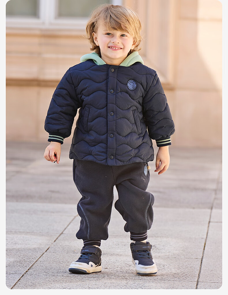 DAVE & BELLA Kids Patchwork Cotton Jacket Autumn Winter Boys Girls Water-Repellent Hooded Coat Class A 1