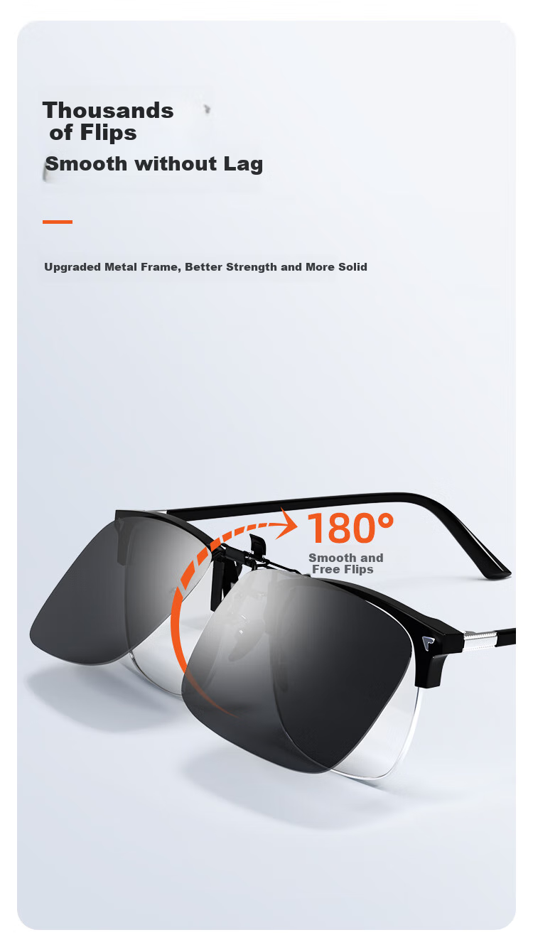 HLA Polarized Clip-On Sunglasses for Men and Women, Driving Clip-On Sunglasses for Prescription Glasses 5