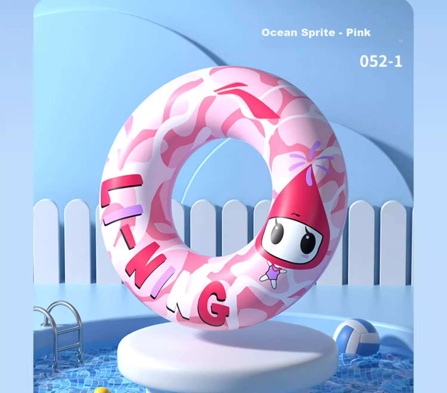 Li-Ning Swimming Ring, Thickened Anti-Rollover Design for Children Over 3 Years Old, Life-Saving Ring, Kids' Water Equipment, Floating Aid 26