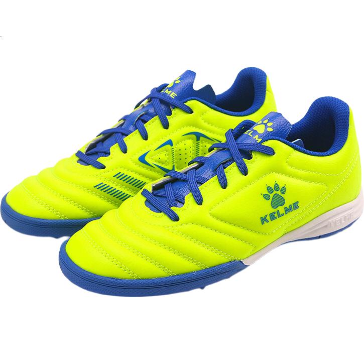 Футбольные бутсы KELME для мужчин, модель Competition TF, для искусственного газона, дышащие, нескользящие, для студентов, флуоресцентный желтый/королевский синий, размер 40