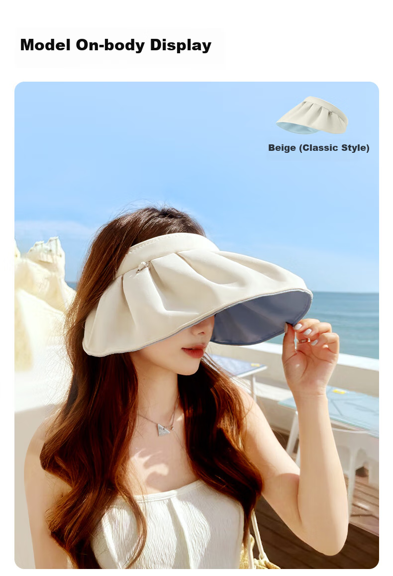 GLO-STORY Women's Shell Sunshade Hat UV Protection Face Covering Beach Cycling Open-Top Sun Hat MMZ914078 13