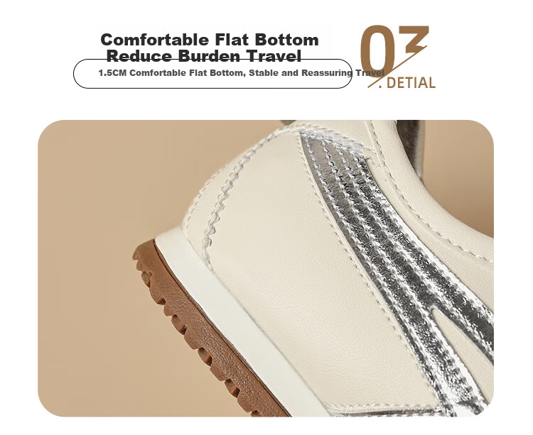 ZHR Dexun Women's Shoes, 2026 New Style White Sneakers for Women, Lightweight Flat-Bottomed Sports Shoes, BT102PP, Beige And Black, Size 35 7