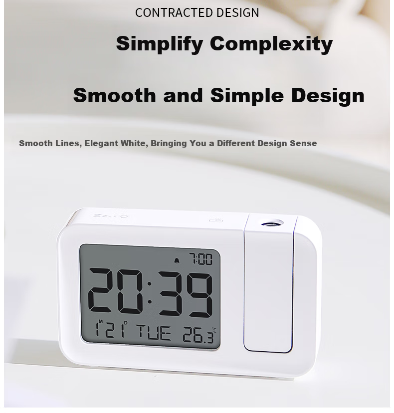Hense Creative Projection Alarm Clock Bedside Electronic Clock Student-Specific Wake-Up Device Alarm Table Desktop Small Clock HA5235 4