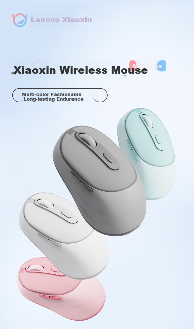 Lenovo Xiaoxin M2 Dual-Mode Wireless Bluetooth Mouse, Quiet And Portable, Skin-Like Feel, Comfortable Office Mouse, Computer Laptop Desktop All-In Tablet Mouse M2-BT Gray 1