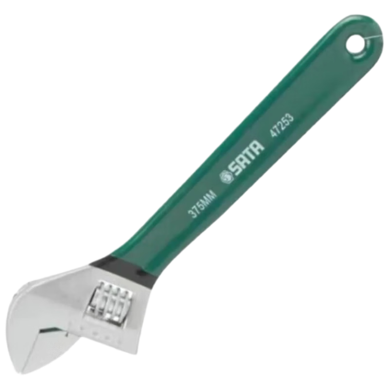 SATA Adjustable Wrench, Open-End Wrench, Combination Wrench, Small Wrench, Adjustable Spanner, 15 Inches, 47253