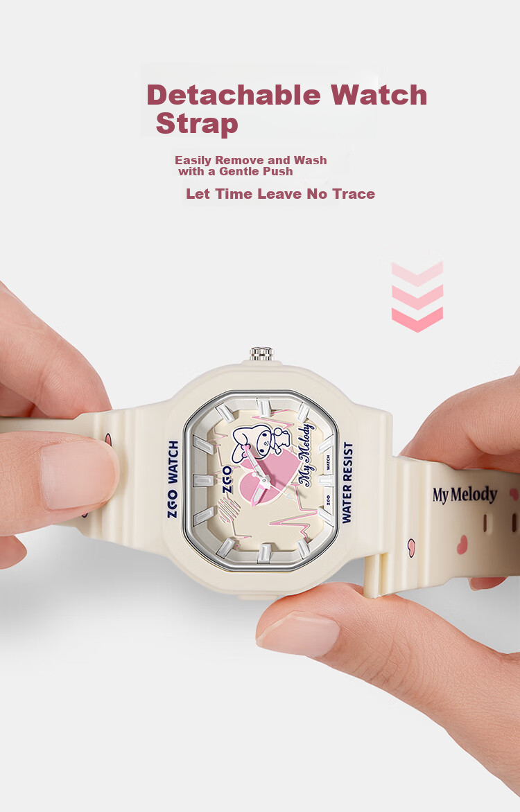 ZGO Sanrio Children's Watch, Only Time-Telling, Girls' Student Watch, High School And Middle School Students, Stylish Quartz Watch for Wome 8