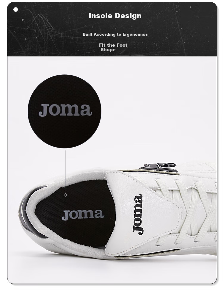 JOMA Kangaroo Leather Soccer Shoes for Men, Women, Adults, Children, Teenagers And Students MG Stud Soccer Cleats for Matches And Training, White, Size 40 4