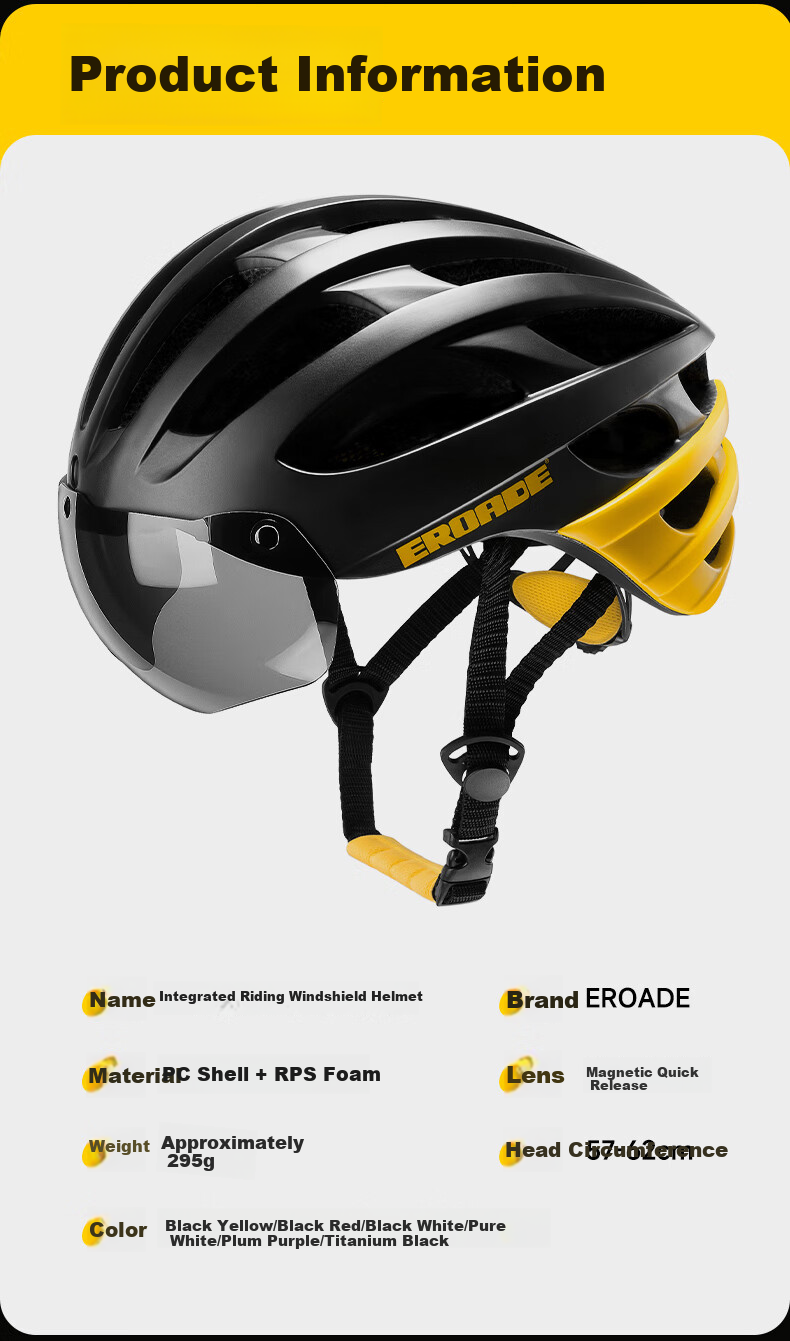 EROADE Bicycle Helmet with Goggles for Mountain Bike, Unisex, Ultra-Lightweight, Breathable, Anti-Fall Cycling Equipment 29