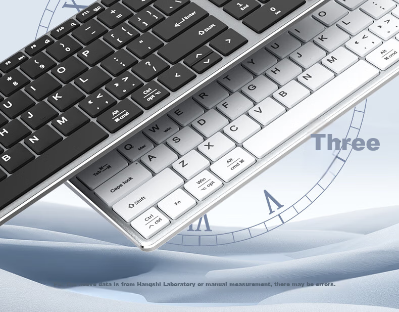 B.O.W Hangshi HW236L-2 Rechargeable Ultra-Thin Silent Wireless Keyboard And Mouse Set, 99 Keys, Compatible with Desktop And Laptop Computers for Office And Home Use, Silver And White 12