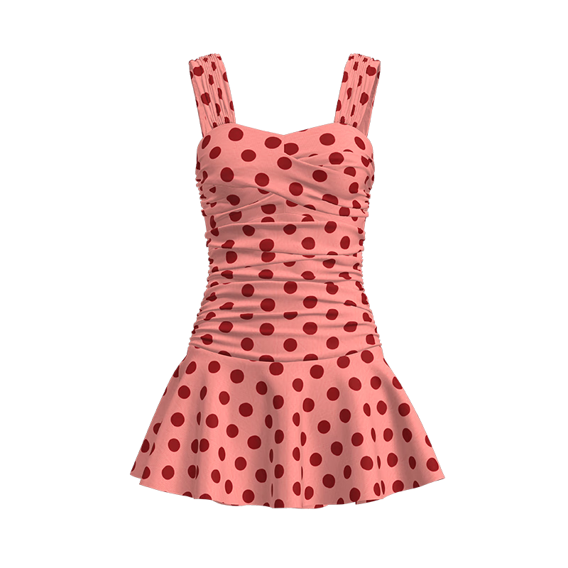 Atlanticbeach 2026 New Retro French Polka Dot One-Piece Swimsuit for Hot Springs, Beach, Tummy Control And Slimming