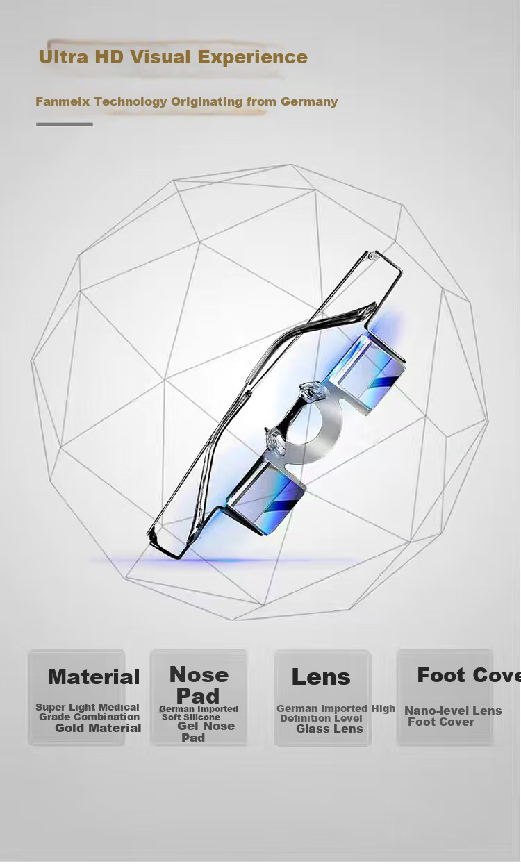 DRATRA Lazy Glasses Multifunctional for Reading Books And Watching TV While Lying Down, Refraction Mirror, Ultra-Light Bedside Viewing Device for Watching Shows, Lightweight Model 3