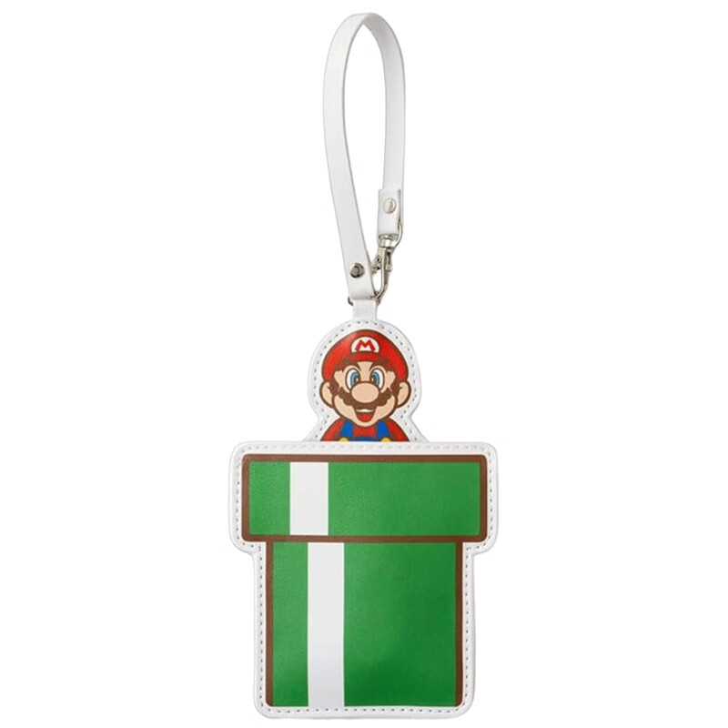 NINTENDO SWITCH Mario Strap with Retractable Buckle Lanyard, Employee Badge Anti-Loss Bus Student Meal Card Protector, Campus ID Card Holder, Mario IC Card Case, Green Tube 5