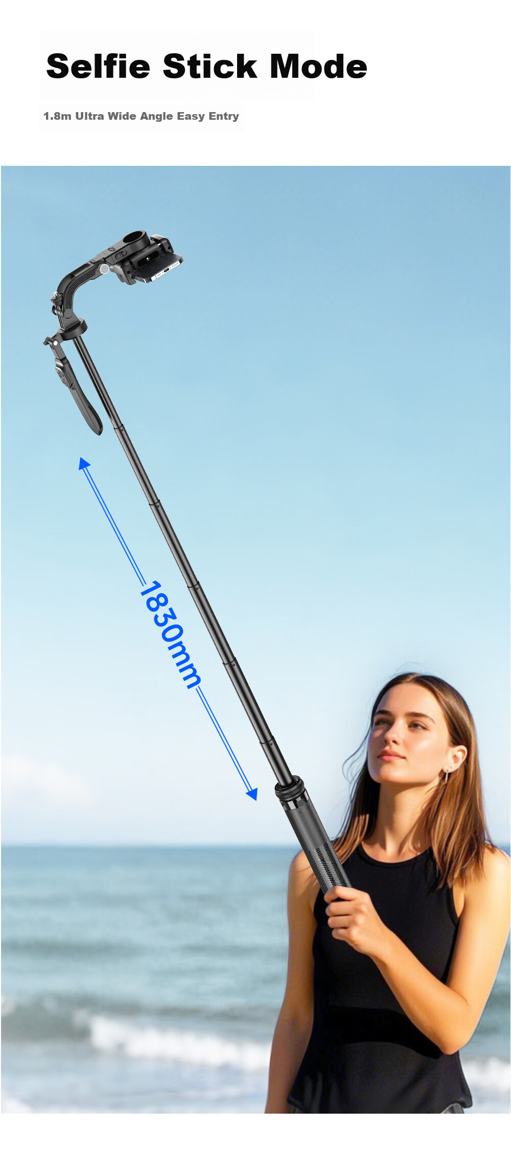 SUOYING [Over 100K Sold] Selfie Stick Gimbal Stabilizer, All-In Shooting Device, Portable Travel 360-Degree Rotation Anti-Shake Three-Axis Phone Stand, Shooting Floor Stand for Live Streaming 10