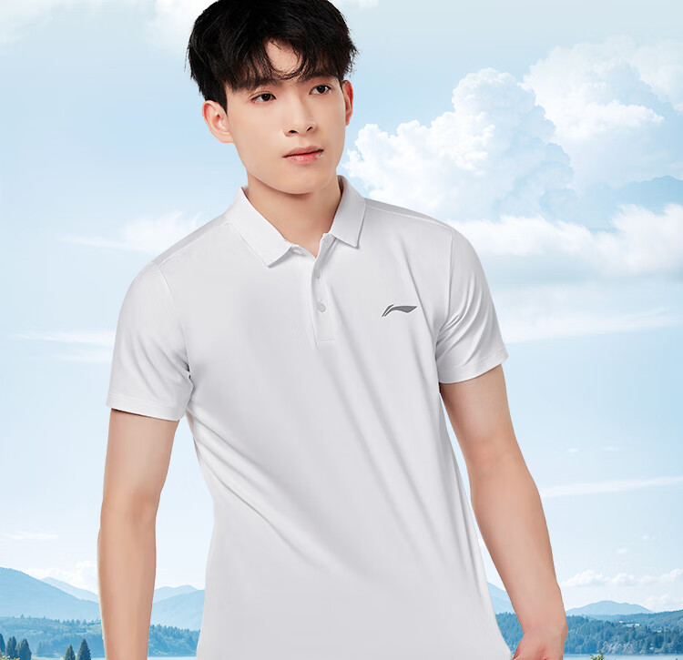LI-NING Men's Short Sleeve Polo Shirt Breathable Moisture-Wicking Sports Casual Fashion Tee 6