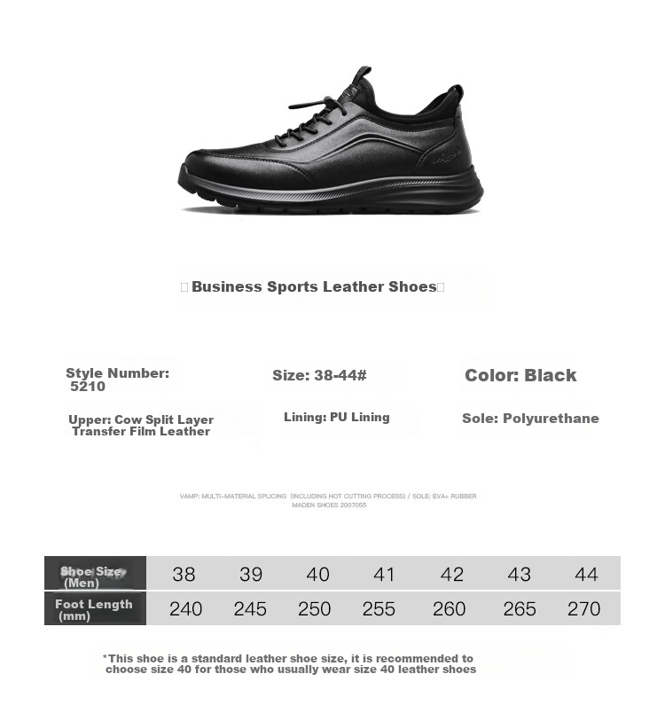 CARTELO Genuine Leather Men's Shoes, Business Casual Sports New Style for Autumn And Winter, Soft Thick-Soled Versatile Commuter Work High-End Black 15