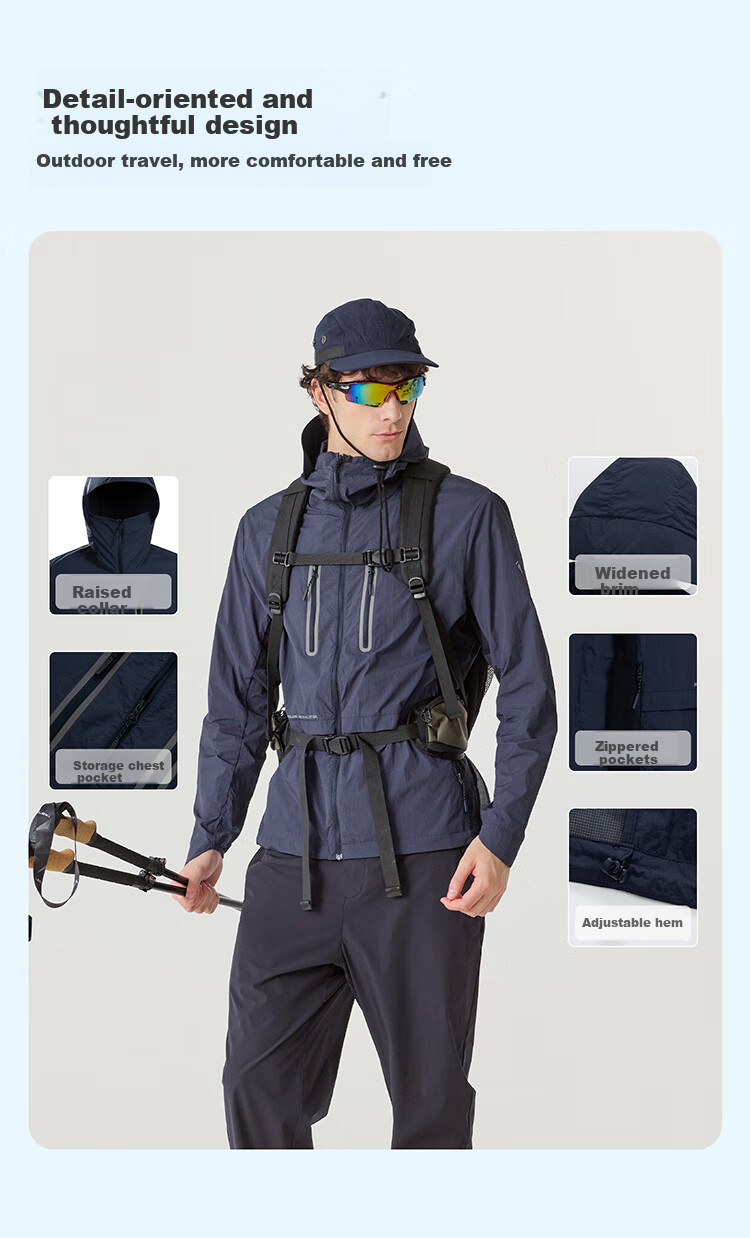 NORTHLAND UPF 500+ Outdoor Men's Original Yarn Sun Protection Jacket Cooling Antibacterial Breathable Lightweight Skin Jacket Sun Protection Clothing 7