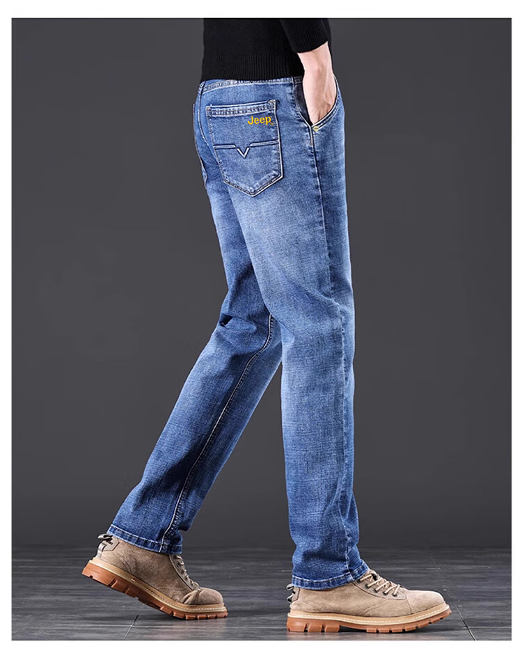JEEP Men's Jeans Spring Summer Straight Casual Pants Trendy Versatile Blue Gray 28 9