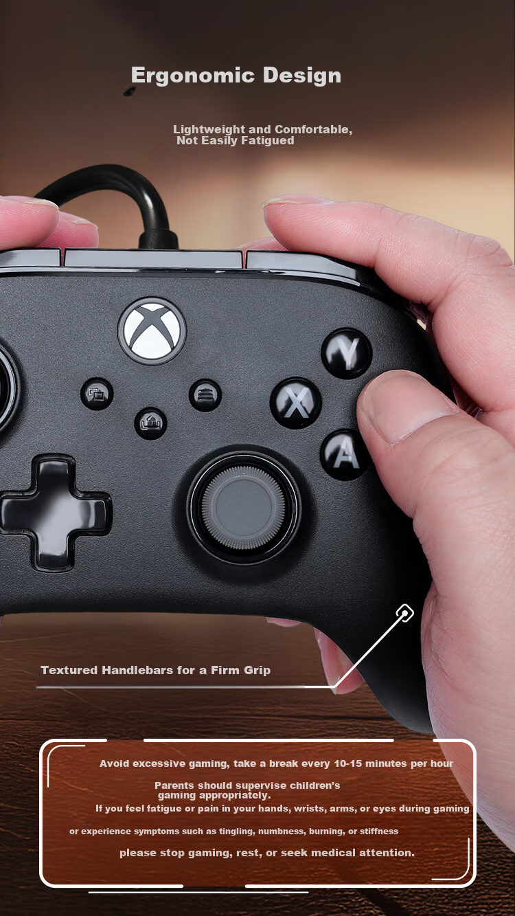 PowerA Microsoft Xbox Authorized Xbox Controller Wired Gamepad for PC/Xbox Adjustable Hall Effect Joysticks Black Myth: Wukong PUBG Black Plus Controller 8