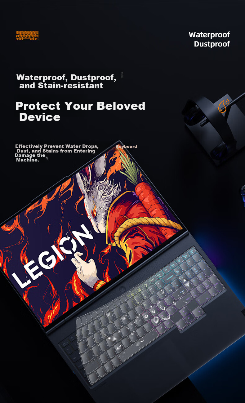 Jiasu Lenovo Legion Y7000/Y7000P/R7000P Keyboard Cover for 2024/23/22 Laptop Models, Protective Film with Waterproof And Dust-Proof Desig 2