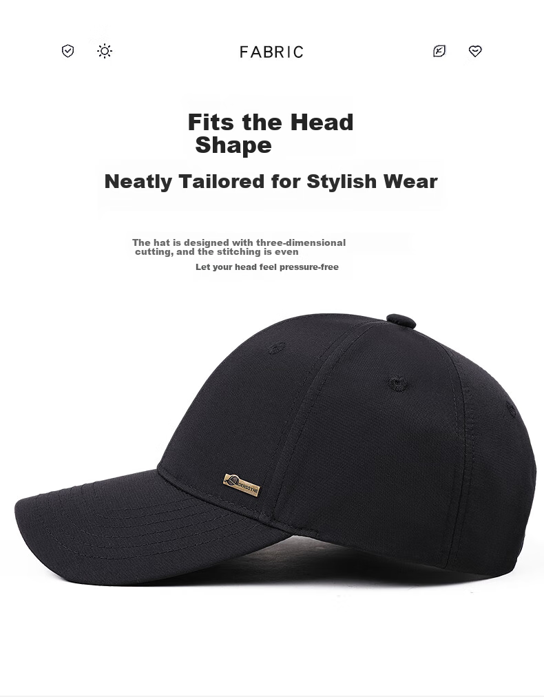 Denssyne Non-Fading Hard Brim Hat for Men, All-Season Outdoor Versatile Sun Protection Baseball Cap, Authentic Brand High-Quality Peaked Cap 3