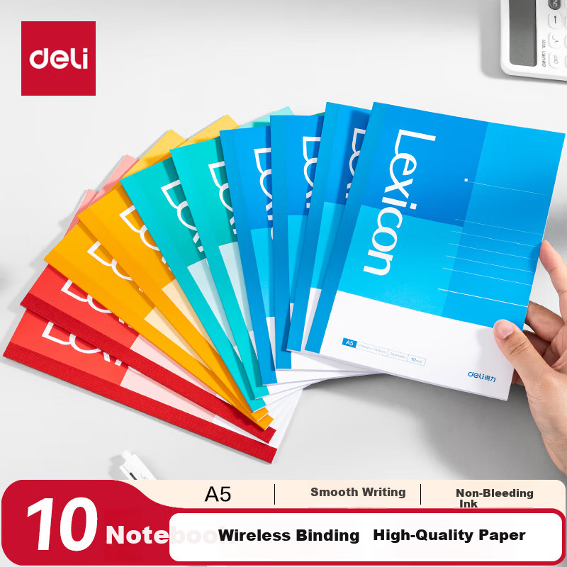 Блокнот Deli A5, 10 шт., беспроводное переплет, для офиса, 26 страниц, 21x14.8 см