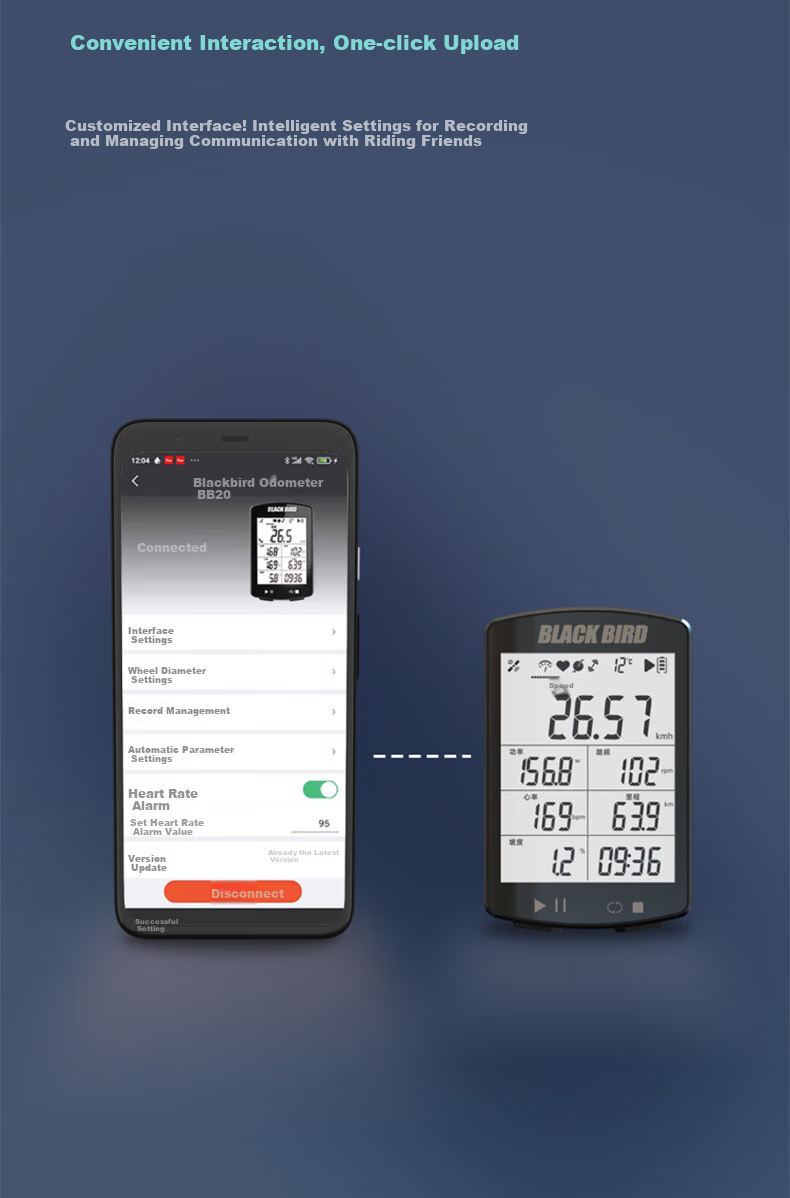 Blackbird BB20 Bike Computer, GPS Wireless Smart Odometer, Mountain And Road Bicycle, Large Screen, Waterproof Cycling Equipment 11