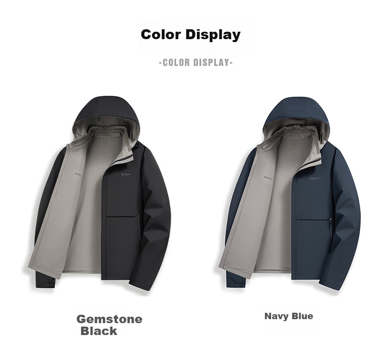 ROMON Double-Sided Lapel Jacket for Men with Detachable Hood, Easy-Care Business Coat for Young And Middle-Aged Men in Spring 5