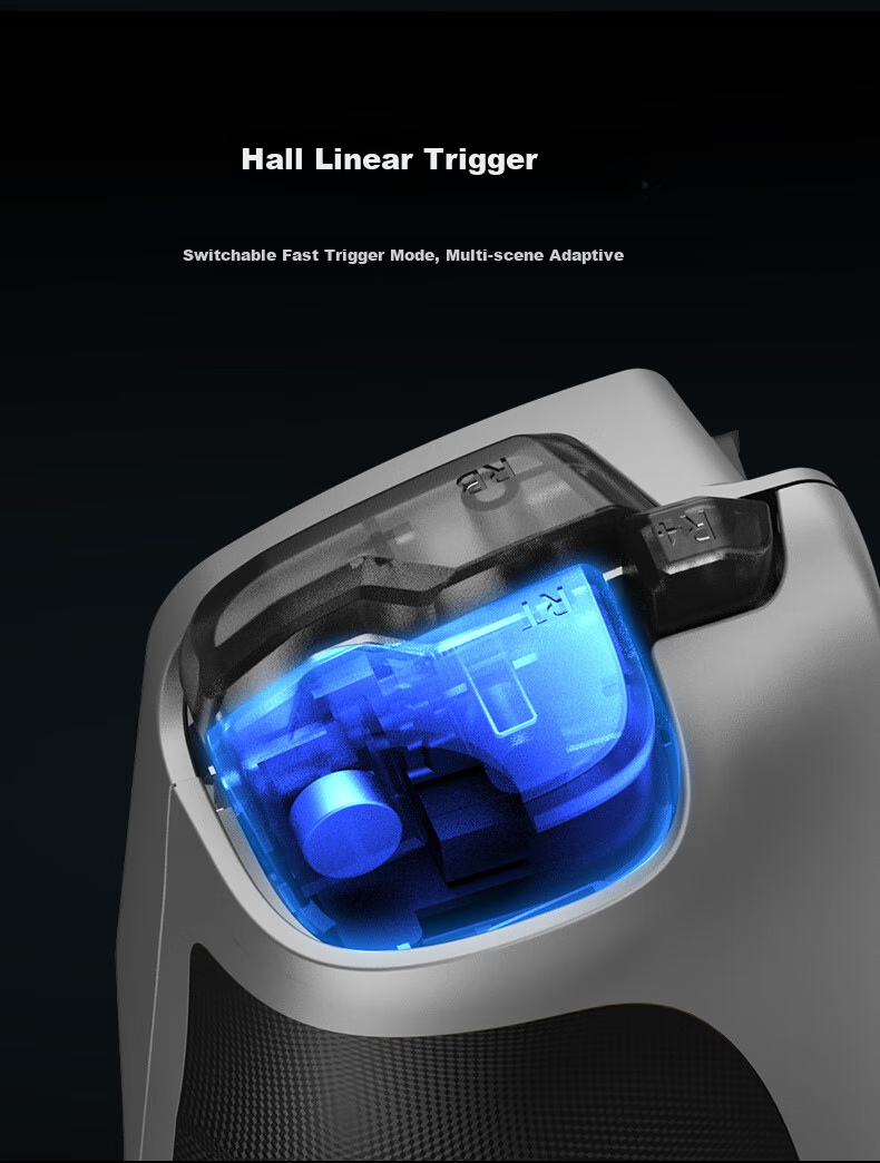Nubiyahongmo Blade Controller HD Vibration Hall Joystick Trigger Wireless Stretchable Compatible with Red Magic Gaming Tablet 3 Pro, Apple Android Phones, Tablets And PC Shooting Genshin Impact Delta Triangle 11