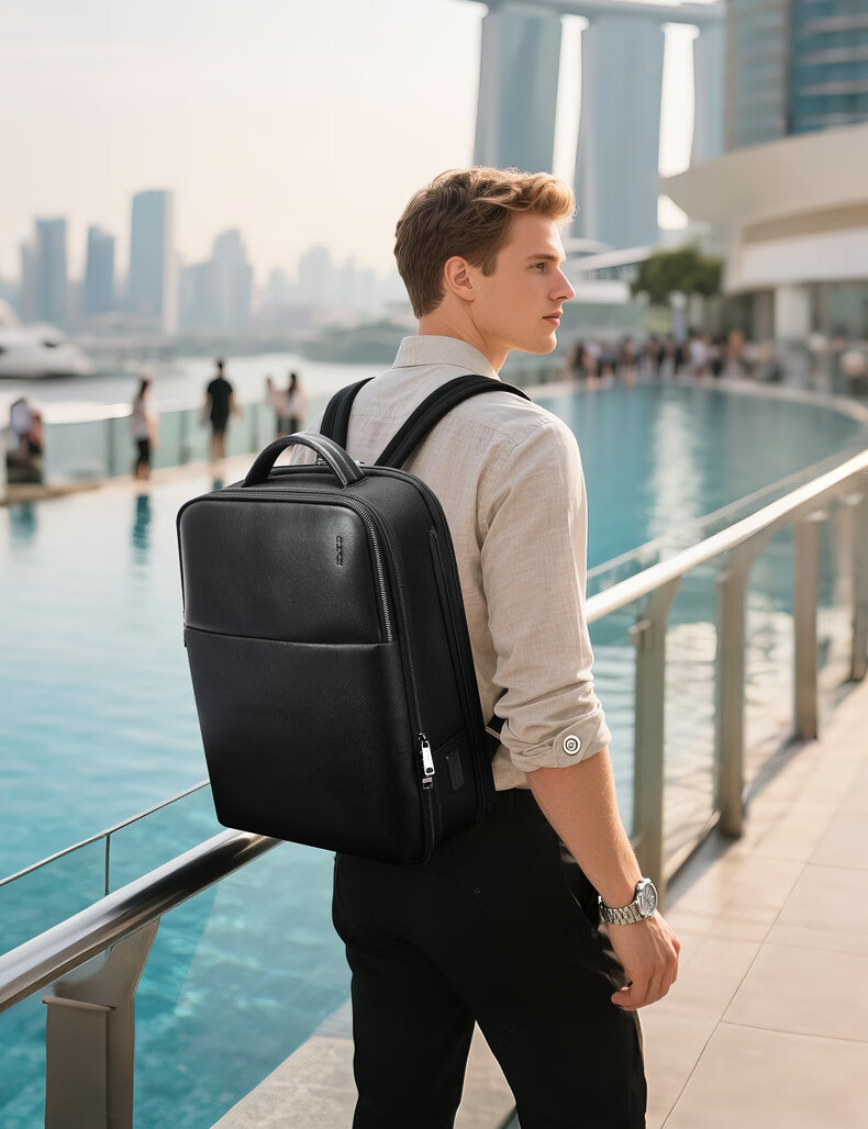 Bopai Men's Backpack USB Charging Fashion Business 16-inch Laptop Bag Travel College Student School Bag Holiday Gift 5
