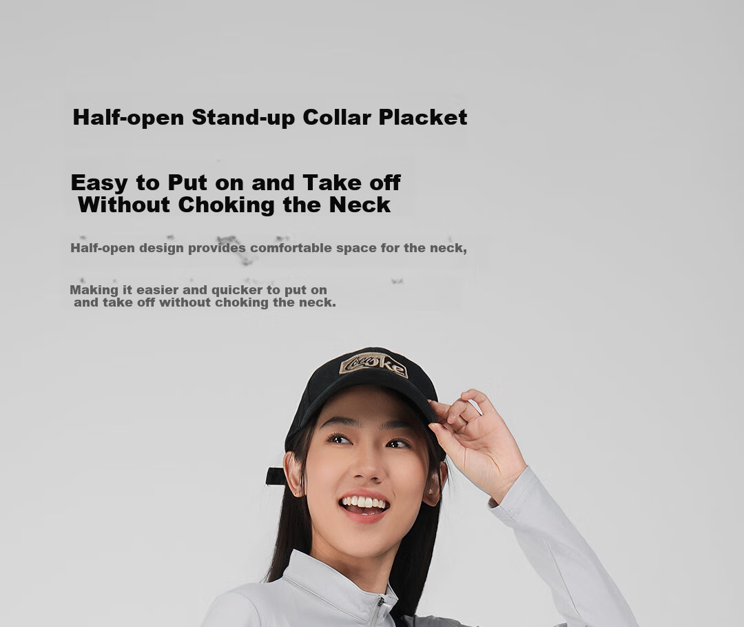 SCALER Quick-Dry T-Shirt for Men And Women, Outdoor Sun Protection UPF50+, Running Stand Collar Long Sleeve Breathable Elastic Top F4616D16 4