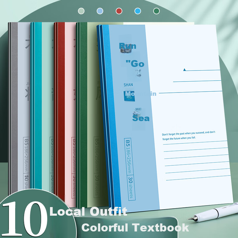 Faramon 10-Pack B5/30 Sheets Wirebound Soft Cover Notebooks, Meeting Minutes Books, Work Journals, Office Stationery Supplies