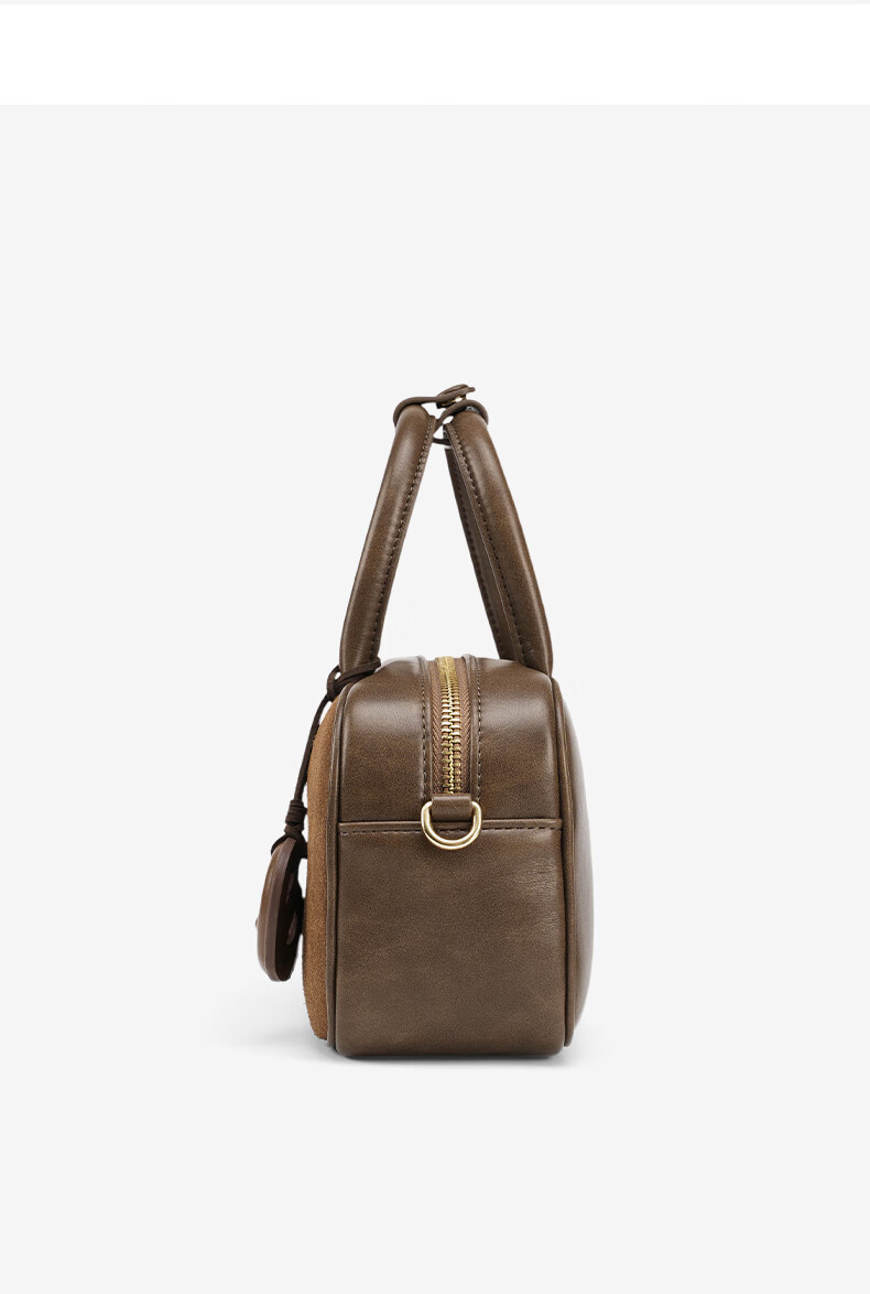 La Festin Top-Grain Leather Chubby 2026 New Crossbody Women's Bag, Handheld Boston Bag, Birthday Gift for Girls 15