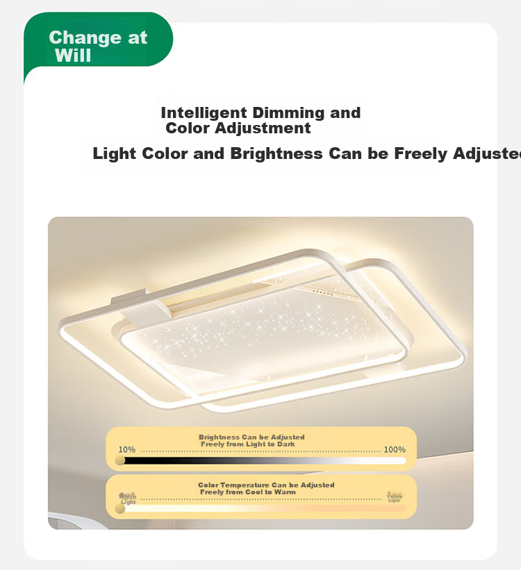 NVC Ceiling Light, Living Room Main Light, Smart LED Lighting, Nordic Modern High CRI Lighting Fixture - Baixingyu Round Lamp 12