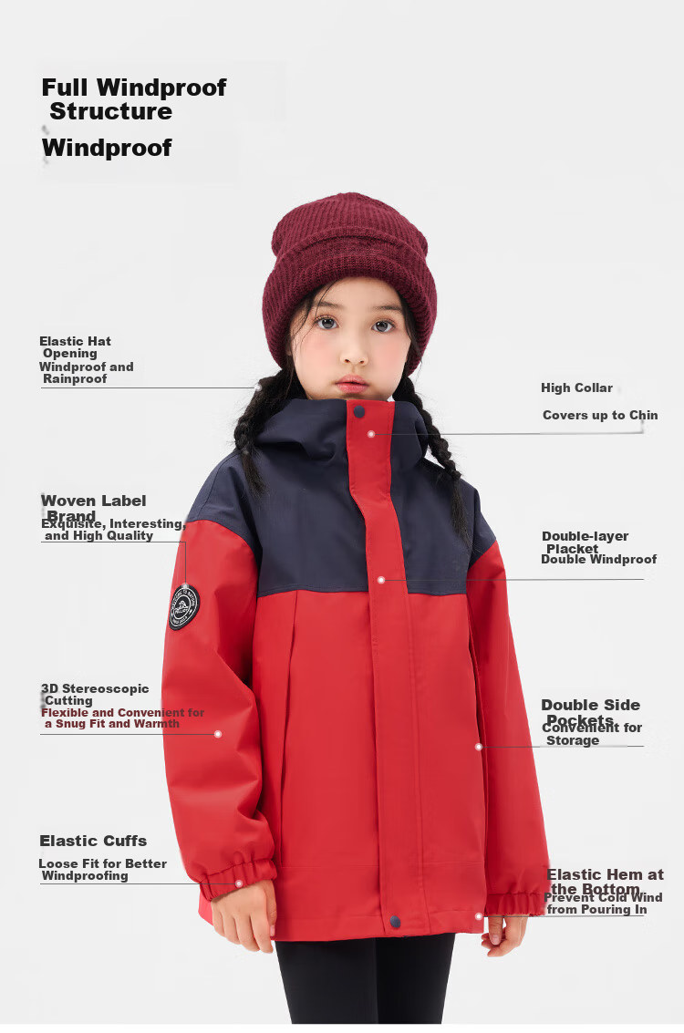 Pelliot Outdoor Children's Jacket, Three-In Windproof And Waterproof Autumn Winter Coat for Boys And Girls, 134301043, Green-Gray, Size 165 5
