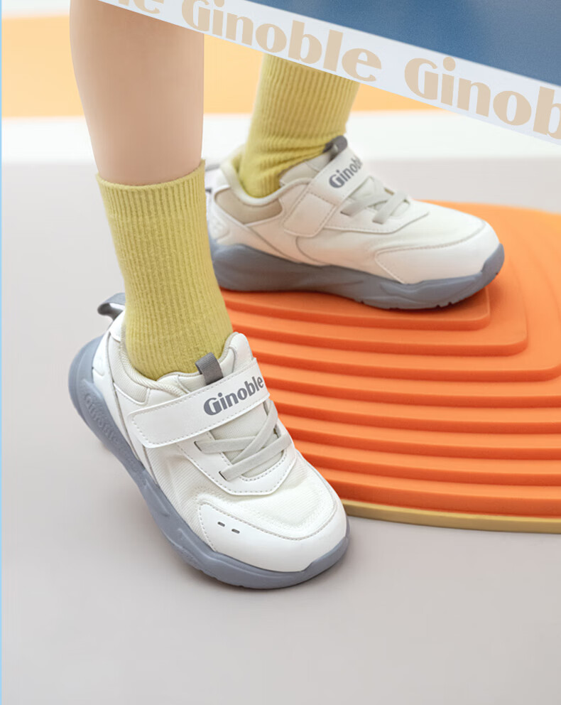 Ginoble Toddler Shoes, 18 Months to 5 Years Old, Spring 2025, Retro Children's Shoes for Boys And Girls, Spring And Autumn Style GW1698, Bright White/pink 17