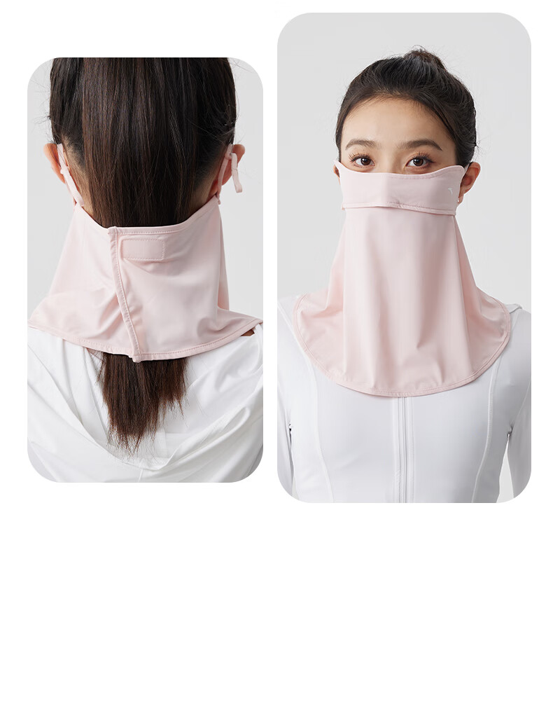 ANTA Neck Protection Sun Shield Full Face Breathable Blush Mask Eye Corner Guard Lightweight Skin-Friendly UV Protection Mask Black 10