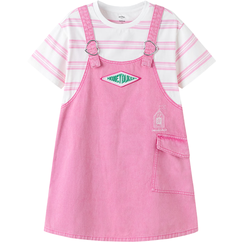 Balabala Harry Potter Girls' Dress Children's Summer Denim Suspender Skirt Sweet Trendy Two-in-One