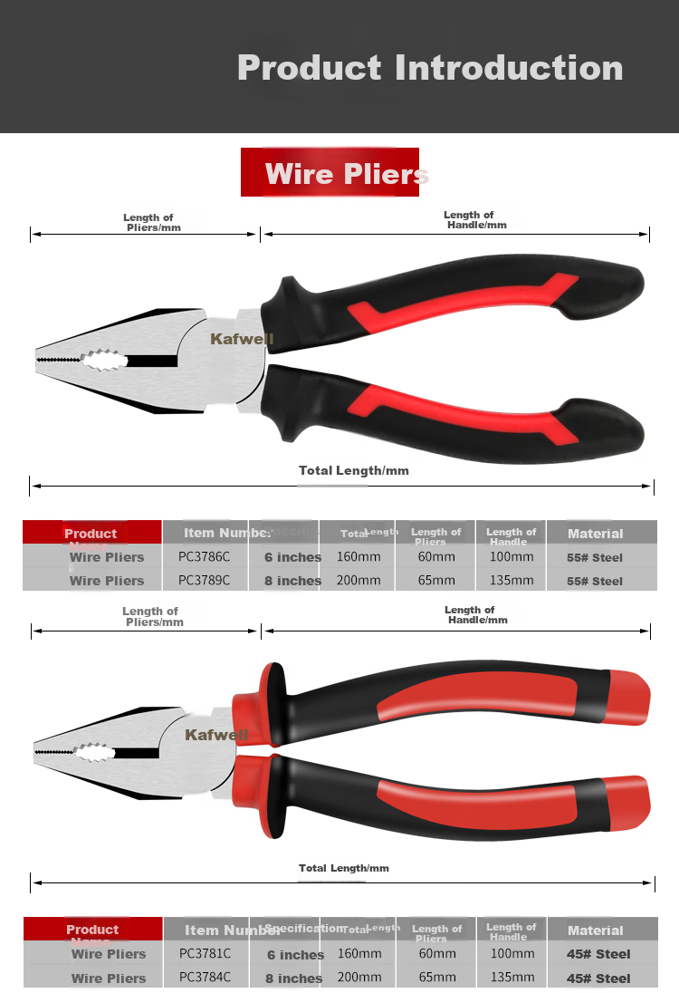 Kafuweier Needle-Nose Pliers, Electrician's Pliers, Long-Nose Pliers, Pointed Pliers, 6 Inches, PC3787F 1