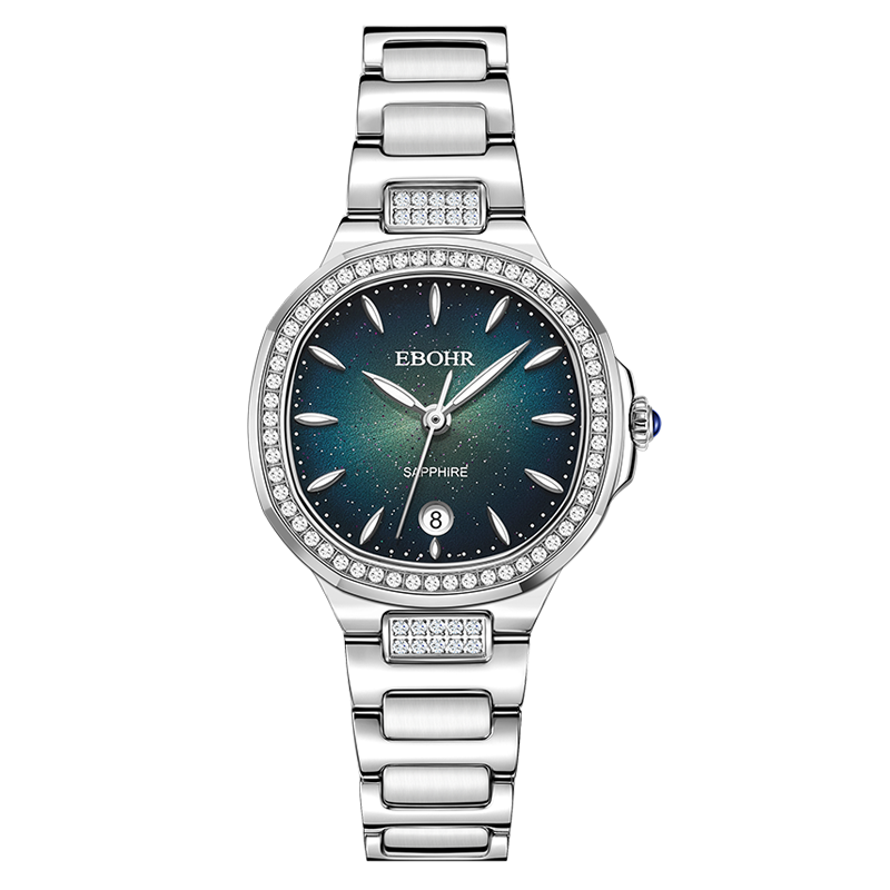 EBOHR Women's Diamond-Studded Luxury Quartz Steel Band Watch for Women, Niche Brand Ladies' Watch, Valentine's Day Birthday Gift