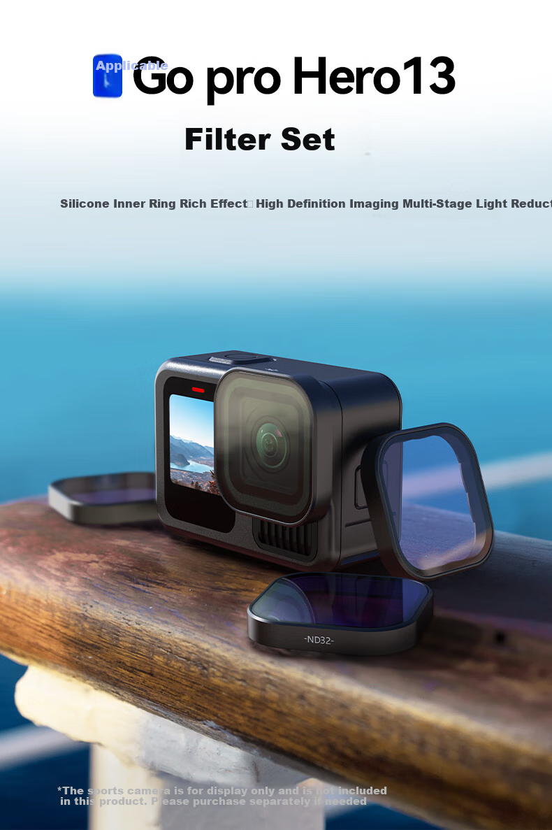 TELESIN Compatible with GoPo13 Filter Set, Including ND Filter, Polarizing Filter, And Sports Camera Filters for GoPro, Including CPL/ND8/ND16/ND32/ND64 1