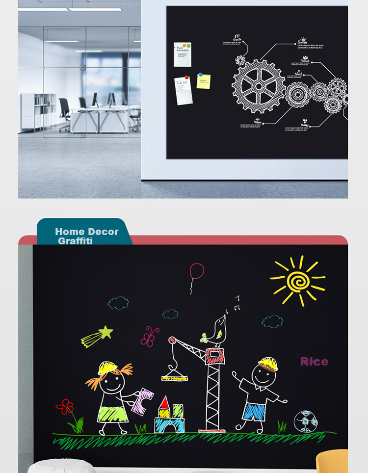 Deli 90*120cm Home Soft Iron Magnetic Whiteboard Sticker, Erasable Writing Board Drawing Board/blackboard Doodle Wall Sticker, Parent-Child Children's Small Blackboard Sticker with Adhesive Backing 50002 13