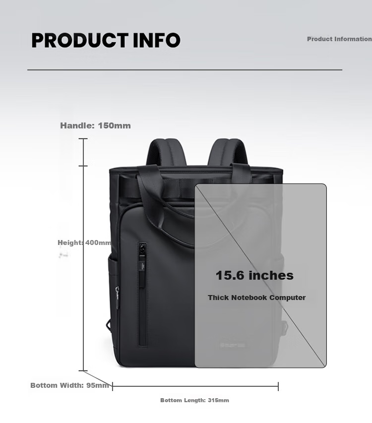 GOLF Backpack for Men, Travel Bag with 15.6/16 Inch Laptop Compartment, Student Schoolbag, Handheld Briefcase, Business Trip Bag 8